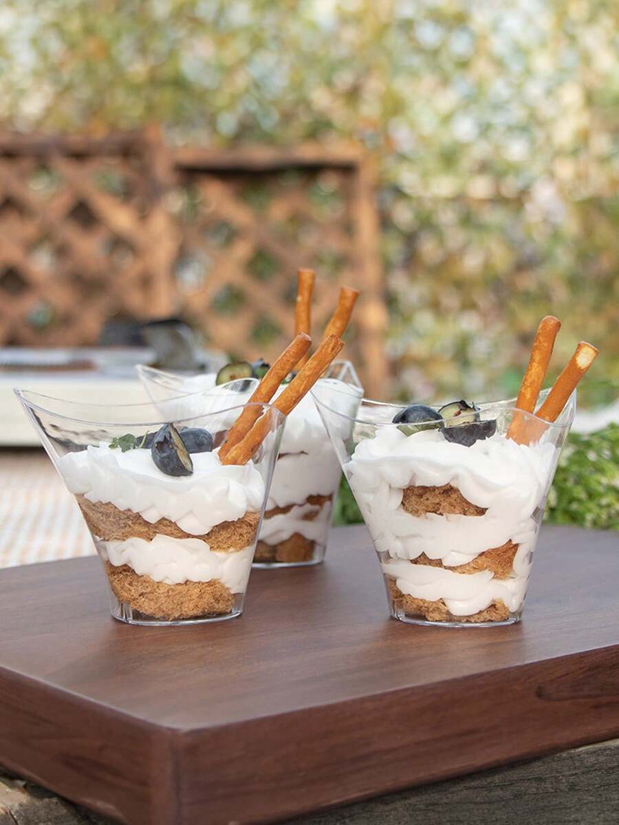 10pcs Asymmetrical Twisted Rim Wheat Straw Cups For Pudding, Mousse ...