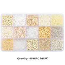 4560Pcs Multistyles Glass Seed Beads Kit - Colorful Creations Spacer Bead, Perfect For Handmade Diy Friendship Bracelets Necklace Earrings Nail Art Mobile Phone Chain Jewelry Making Supplies - 15 Grid - View 18
