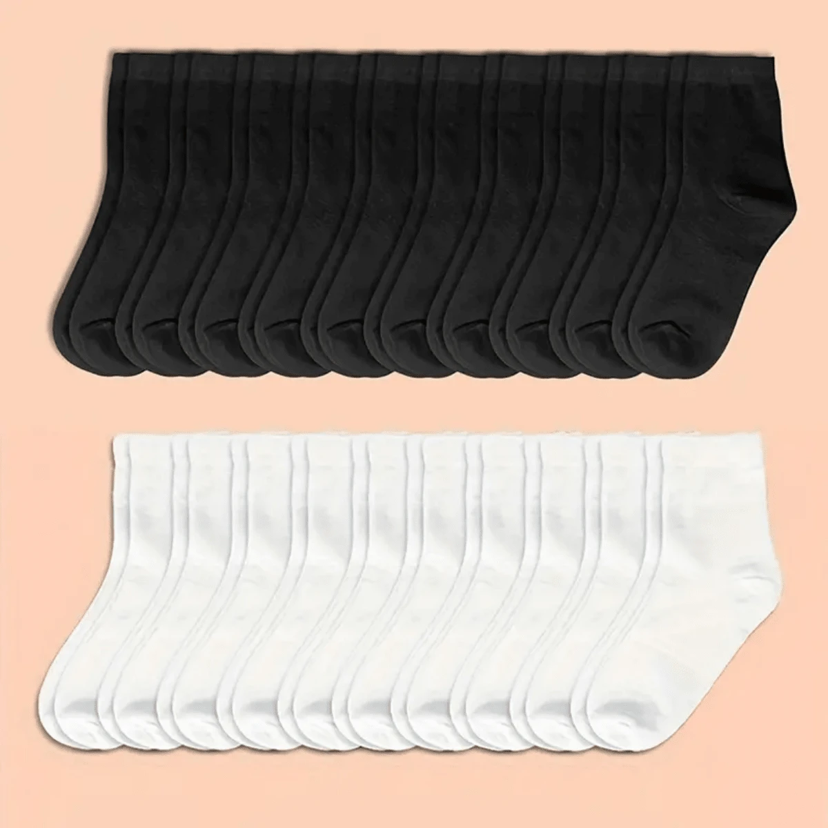 Pack De 2 Pares Calcetines Mujer Tubo Medio - Algodón Suave Y Transpirable - Blanco Y Rosa