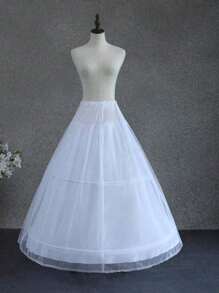 1 pezzo Sottogonna nuziale bianca, con cerchio d'acciaio regolabile e vita elastica, adatta per abiti da sposa, gonne da principessa, cosplay, feste, balli ed Ognissanti