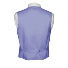 Sizes XS To 6XL Men's 3-Piece Tuxedo Vest Set – Satin Waistcoat With Bow Tie And Pocket Square For Wedding, Prom, Formal Events - Hoa oải hương - Xem 5
