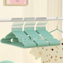 20 piezas de ganchos de ropa para niños y bebés de colores variados con revestimiento antideslizante, ganchos de ropa de acero inoxidable con diseño de arcoíris de dibujos animados que no dejan marcas - Percha antideslizante para ropa de bebé de plástico para niños - Ver 10