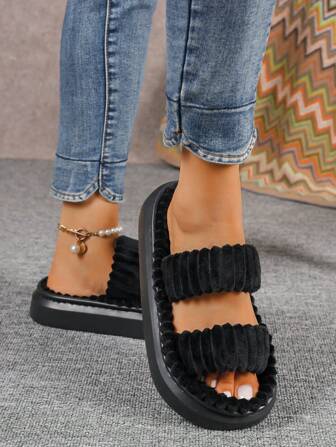 新款平底防滑室內女款冬季涼拖鞋