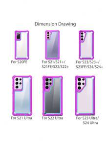 Funda resistente y a prueba de golpes de TPU transparente compatible con Samsung Galaxy S20, S21, S22, S23, S24, S25 Plus, Ultra FE y compatible con iPhone 16, 15, 14, 13, 12, 11 Pro Max Plus