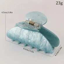 1pc Summer Fashion Acrylic Hair Claw With Marble Pattern, INs Style Simple Hair Accessories Claw Clips Hair Clips Hair Jaw Clip Hair Clamps Hair Clutch Hair Catcher Clip Fall Winter For Vacation Outfits Woman - Multicolor - View 13