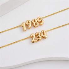 DIY Customized Bubble Number Pendant Necklace With Golden-Plating, Birthday/Anniversary Year Commemoration Rose Gold,Gold,Silver Stylish,Fall Fashion,Vintage,Contracted,Simple,Soccer Mom,Casual,Cuties Custom,Personalized,Unique Ideal Gifts For Her Girlfriend,Mom,Family,Friends For Anniversaries,For Birthdays,For Daily Wear,For Prom,For Mother's Day,For Valentine's Day,For Graduation,For Weddings Valentines,Chic Autumn,Jewelry & Watches,Customized Fashion Word Necklaces