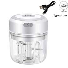 FLZH Elektrischer Knoblauch-häcksler, Tragbarer Veggie-chopper, 250ml, 100ml, Knoblauchmühle Zwiebelhacker, Mixer Für Gemüse, Kabelloser Lebensmittel-prozessor Für Ingwer, Chili, Früchte, Fleisch, Gewürze, Bohnen