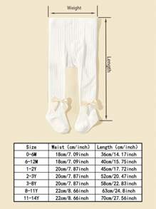 3入組兒童條紋蝴蝶結連褲襪，春秋季節穿著 - 彩色 - 查看 2