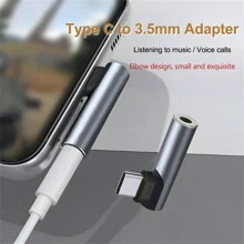 Bộ chuyển đổi giắc cắm tai nghe USB-C sang 3,5 mm nhỏ gọn, thiết kế khuỷu tay Bộ chuyển đổi âm thanh chip DAC cho thiết bị Type-C - Không cần pin - Bạc - Xem 2