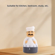 1pc White Chef Timer, Cute And Delicate Design, Mechanical Stop-Watch Timer With High-Pitched Bell Reminder, No Battery Required, Suitable For Chefs, Bedroom, Study, Exercise, Etc. - White - View 8