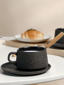 Japanese-Style Coffee Cup & Saucer Set, Retro Ceramic Creative Office Cappuccino, Latte Art Cup Set - Multicolor - View 10