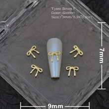 30Pcs Small Tiny Bows For Nails, Mini Bows Charms For Natural Short Nail, Metal Alloy Bows For Nails Toes, Bows For Crafting DIY Nail Gems Nail Supplies
