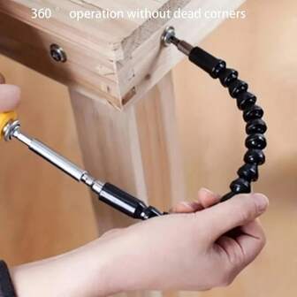 1pc Flexible Shaft Drill Bit Extension - Seamless Electric Drill Connecting Rod, Multifunctional Hex Screwdriver Adapter, Durable Flexible Shaft Drive Rod, Electric Tool Accessory To Extend Work Reach