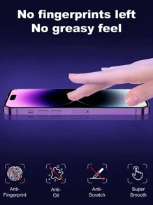 2pcs High Definition High Aluminum Precision Perforated Tempered Glass Screen Protector Compatible With IPhone X/XR/11/12/13/14/Pro/15/15 Pro Max/16/17/17 Pro/17 Pro Max - Two-pack - View 5