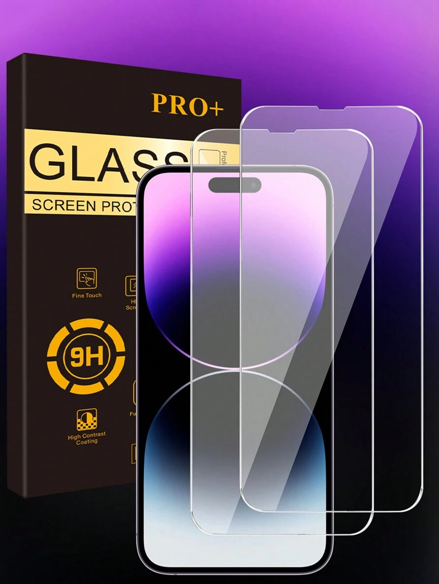 2pcs High Definition High Aluminum Precision Perforated Tempered Glass Screen Protector Compatible With IPhone X/XR/11/12/13/14/Pro/15/15 Pro Max/16/17/17 Pro/17 Pro Max