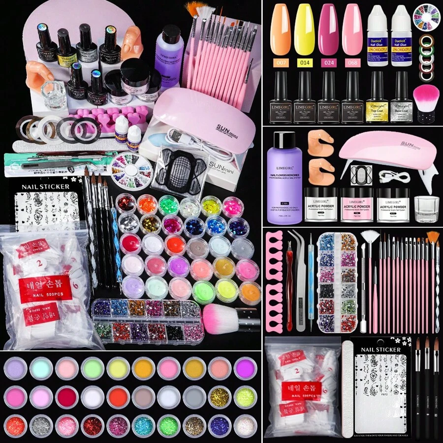 Professional Acrylic Nail Kit: For Beginners With Everything - Complete Nail Kit Set Professional Acrylic With Everything Acrylic Nail Starter Kit Acrylic Nail Supplies Gifts For Women Girl - Two-Tone - View 1