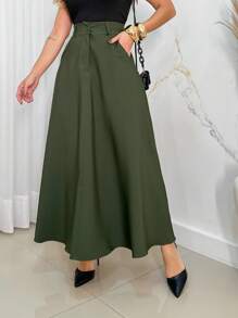 Women Skirts - 軍綠色 - 查看 1