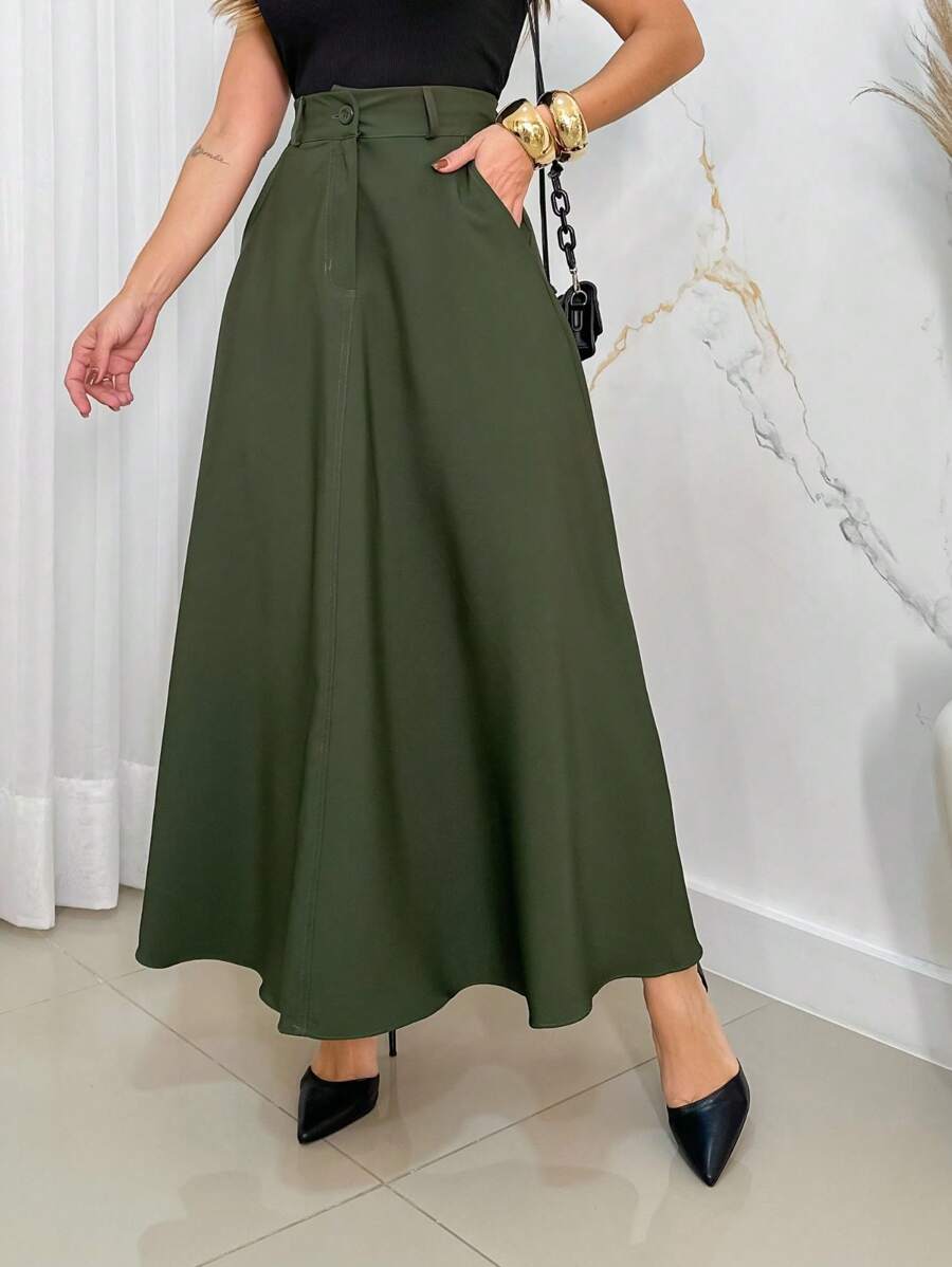 Women Skirts - Verde militar - Ver 1
