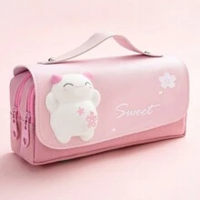 1 stuk schattige multifunctionele grote afneembare donutvormige etui voor basisschoolleerlingen met stressverlichting, terug naar school, etui, schooltas