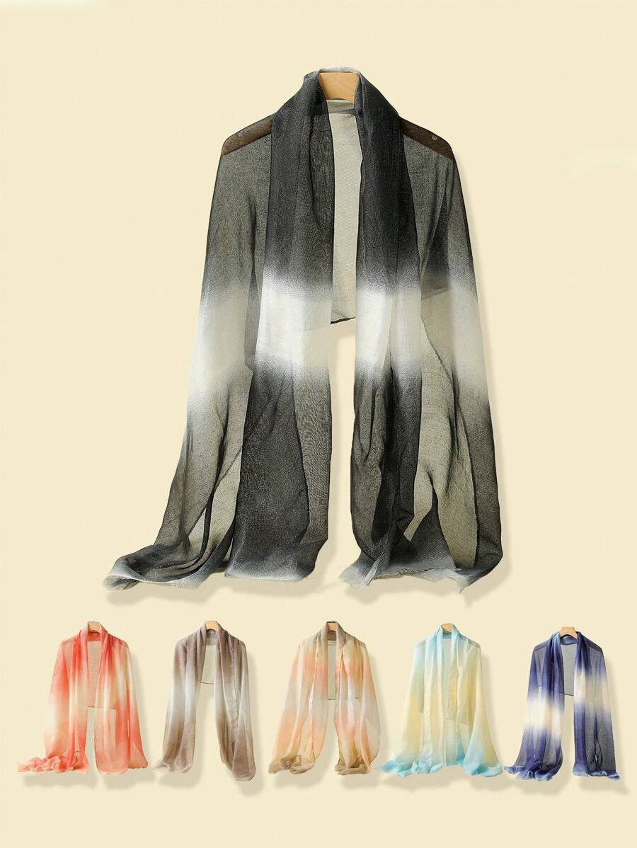 1pc Women Ombre Elegant High-Quality Long Scarf, Suitable For Dates And Outings - Multicolor - View 1