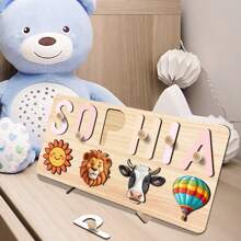 1pc Personalized Name Puzzle,Customized Wooden Puzzle,1st Birthday Gift For Toddlers,Montessori Toys For Kids,Early Education Toys For Boys,Cognitive Toys For Girls,Preschoolers Toys For 1,2,3,4,5,6 Years Old Children,Beatiful Color Suitable Girls,Customized 3D Alphabet Jigsaw Puzzle,Hand Grabbing Board,Personalized Wooden Toys(With Nothing) - Don't Bring Anything - View 7