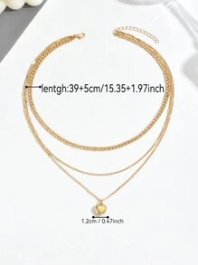 1pc Fashion Love Multi-Layer Necklace - Gold a - View 4