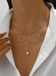 1pc Fashion Love Multi-Layer Necklace - Gold a - View 6