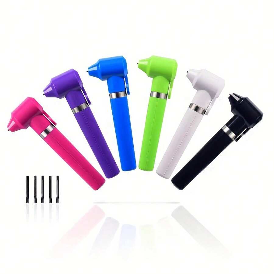 6色颜料调色器套装 - 黑色、白色、紫色、粉色、绿色、蓝色，配5根调色棒，墨水调色工具套装，新年和情人节礼物，100根调色棒，电动化妆墨水颜料调色器，适用于纹绣用品