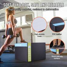 3 In 1 Plyometric Jump Box, 30/24/20 Inch Foam Plyo Box, Platform & Jumping Agility Box, Anti-Slip Fitness Exercise Step Up Box For Home Gym Training, Conditioning Strength Training, Black - 黑色 - 查看 4
