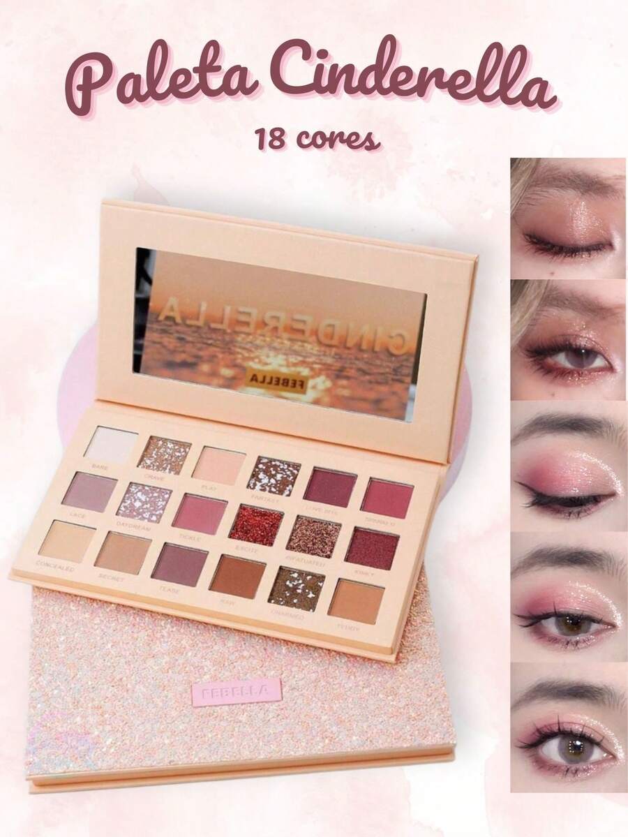Cinderell Eyeshadow Palette In 18 Colors - Febella - 1 單位 - 查看 1