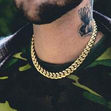 putouzip 2pcs Thick 18K Gold Plated Hip Hop Jewelry Set Stainless Steel 12mm Men Curb Punk Link Chain Crooked Buckle Necklace Bracelet