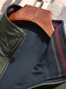 Men's Casual Double-Sided Stand Collar Outdoor Jacket, Autumn