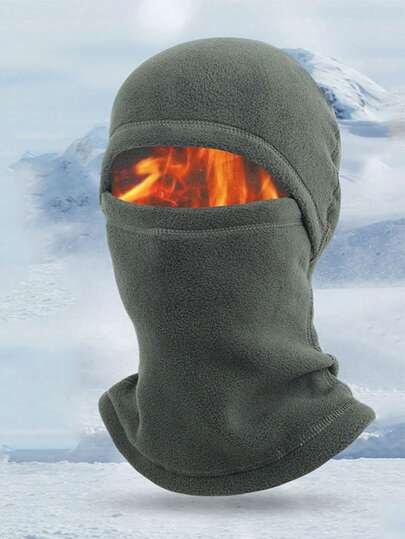 1 st Vinterfleece termisk ansiktsmask, multifunktionell vindtät nackdamask för utomhussport, cykling, skidåkning och kallt väder, skola