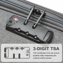24 Inch 28 Inch Check-In Suitcase Lightweight Expandable Soft Shell With TSA Lock And 4 Spinner Wheels Durable Unisex Travel Luggage For Business And Personal Trips - Grey - View 9