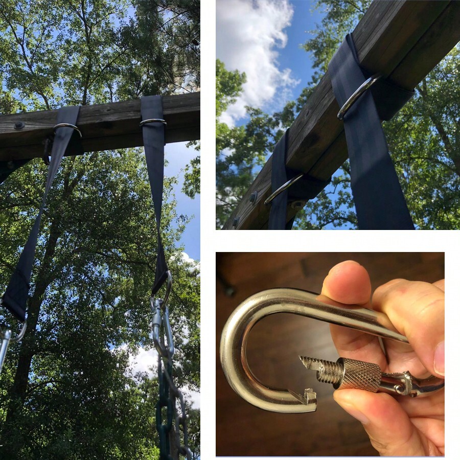 Tree Swing Hanging Kits Camping Hammock Straps With Safety Buckle Suitable For All Swing
