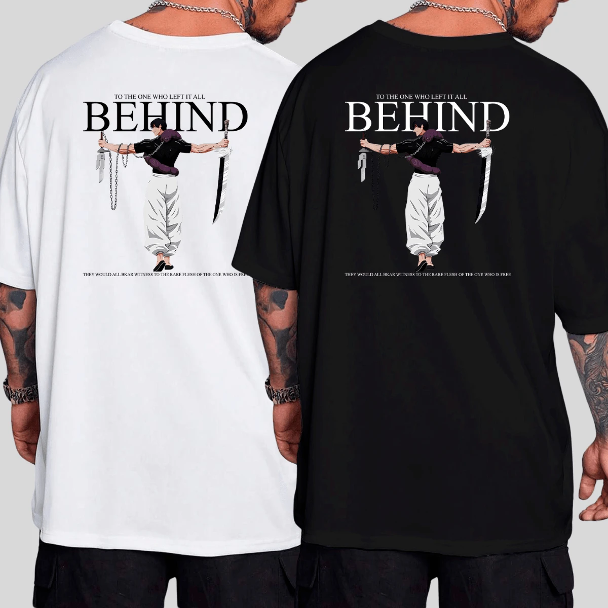 Men T-Shirts - 黑與白 - 查看 1