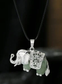1PC/ Crystal Elephant Fashion Pendant Necklace, Holiday Party Jewelry Gifts - Elephant - View 10