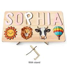 1pc Personalized Name Puzzle,Customized Wooden Puzzle,1st Birthday Gift For Toddlers,Montessori Toys For Kids,Early Education Toys For Boys,Cognitive Toys For Girls,Preschoolers Toys For 1,2,3,4,5,6 Years Old Children,Beatiful Color Suitable Girls,Customized 3D Alphabet Jigsaw Puzzle,Hand Grabbing Board,Personalized Wooden Toys(With Nothing) - Don't Bring Anything - View 5