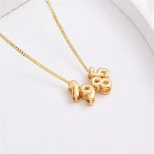 DIY Customized Bubble Number Pendant Necklace With Golden-Plating, Birthday/Anniversary Year Commemoration Rose Gold,Gold,Silver Stylish,Fall Fashion,Vintage,Contracted,Simple,Soccer Mom,Casual,Cuties Custom,Personalized,Unique Ideal Gifts For Her Girlfriend,Mom,Family,Friends For Anniversaries,For Birthdays,For Daily Wear,For Prom,For Mother's Day,For Valentine's Day,For Graduation,For Weddings Valentines,Chic Autumn,Jewelry & Watches,Customized Fashion Word Necklaces