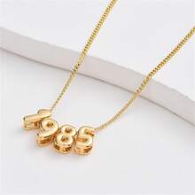 DIY Customized Bubble Number Pendant Necklace With Golden-Plating, Birthday/Anniversary Year Commemoration Rose Gold,Gold,Silver Stylish,Fall Fashion,Vintage,Contracted,Simple,Soccer Mom,Casual,Cuties Custom,Personalized,Unique Ideal Gifts For Her Girlfriend,Mom,Family,Friends For Anniversaries,For Birthdays,For Daily Wear,For Prom,For Mother's Day,For Valentine's Day,For Graduation,For Weddings Valentines,Chic Autumn,Jewelry & Watches,Customized Fashion Word Necklaces
