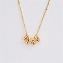 DIY Customized Bubble Number Pendant Necklace With Golden-Plating, Birthday/Anniversary Year Commemoration Rose Gold,Gold,Silver Stylish,Fall Fashion,Vintage,Contracted,Simple,Soccer Mom,Casual,Cuties Custom,Personalized,Unique Ideal Gifts For Her Girlfriend,Mom,Family,Friends For Anniversaries,For Birthdays,For Daily Wear,For Prom,For Mother's Day,For Valentine's Day,For Graduation,For Weddings Valentines,Chic Autumn,Jewelry & Watches,Customized Fashion Word Necklaces