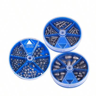 HENGJIA 恒佳铅坠 29颗/70颗/105颗 混合尺寸铅坠 圆形分体铅坠 可拆卸式钓鱼铅坠