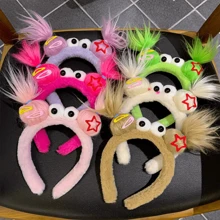 1入組女士創意有趣醜娃高冠頭帶，適用於洗臉或洗頭，適用於派對和拍照 - 彩色 - 查看 7