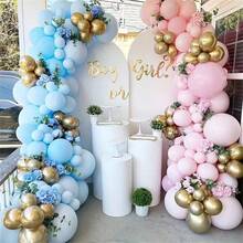 142pcs Blue Pink Latex Balloons Garland Arch Kit For Gender Revealed Wedding Birthday Anniversary Indoor Party Background Decoration Supplies,Christmas - Multicolor - View 1