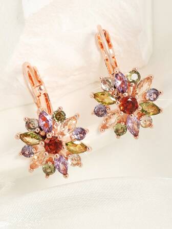 rakol Rhinestone Flower Design Stud Earrings Valentines,Mom,Mother,Mother's Day,Gift