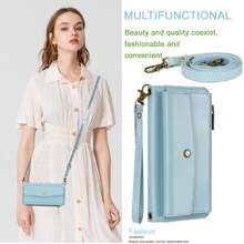 For Samsung Galaxy S24 Plus Wallet Case[RFID Blocking],Crossbody Case Wallet With Card Holder, Wrist Strap, Shoulder Strap,Soft PU Leather Flip Folio Case For Women Men,For S24 Plus For Halloween, Christmas, Birthday, New Year Gifts, Gifts For Friends - Baby Blue - View 7