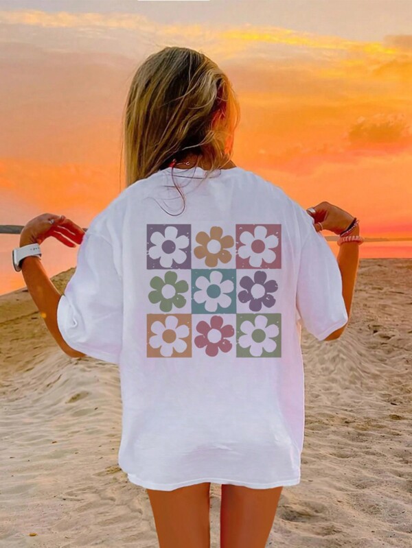 A Casual Printed Round Neck Pullover Short Sleeved T-Shirt For Girls And Children In Summer - Bright T-Shirts Bring Color And Joy To Every Child's Life! Tween Girl Clothes Girls Graphic Tees Summer Tops Tween Girl Clothes