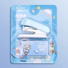 1set Cartoon Stapler & Staple,Portable Manual Mini Stapler,Stapler For Binding Documents, For Office And School Supplies Back To School,Back To School,School Supplies - one-size - View 12