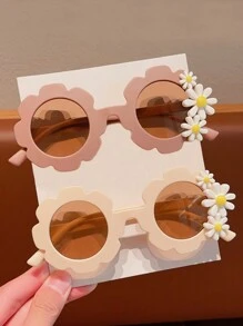 2/3/4pcs Girls Cute Pretty Floral Children Fashion Glasses, Card Display Only, Shipping Not Included - Multicolor - View 23