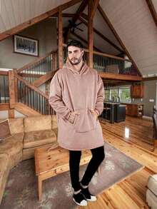 MAXI SUDADERA COBIJA, PELUCHE INTERIOR MUY AMPLIA - Rosa Pálido - Ver 4